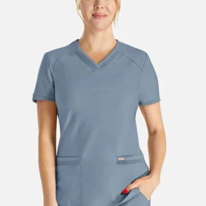 Women's Curved Hemline V-Neck Scrub Top