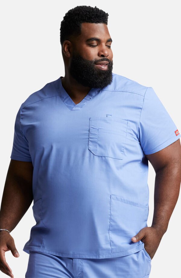 Men's V-Neck Solid Scrub Top - Image 2