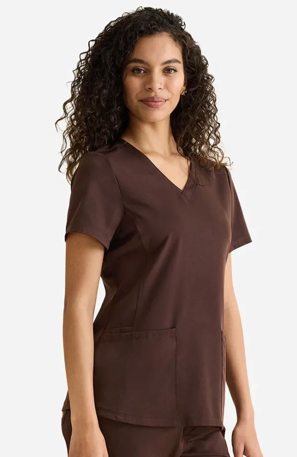 Women's Monica V-Neck Solid Scrub Top - Image 3