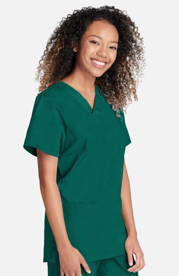 Unisex Scrub Set: V-Neck Solid Top & Drawstring Pant - Image 4