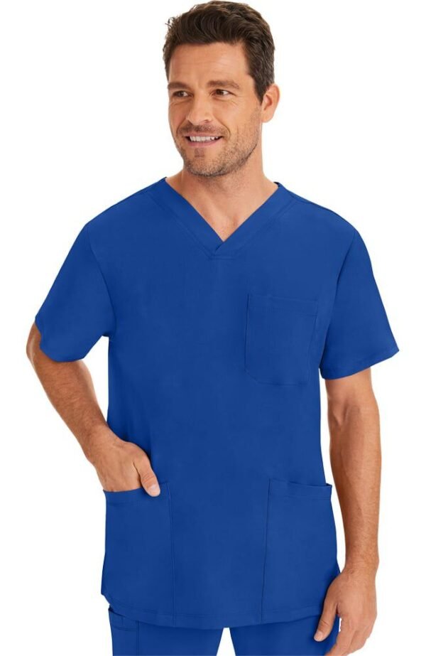 Men's Scrub Set: Matthew V-Neck Solid Top & Ryan Slim Pant - Image 4