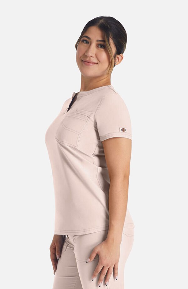 Women's Round Neck Henley Scrub Top - Image 4