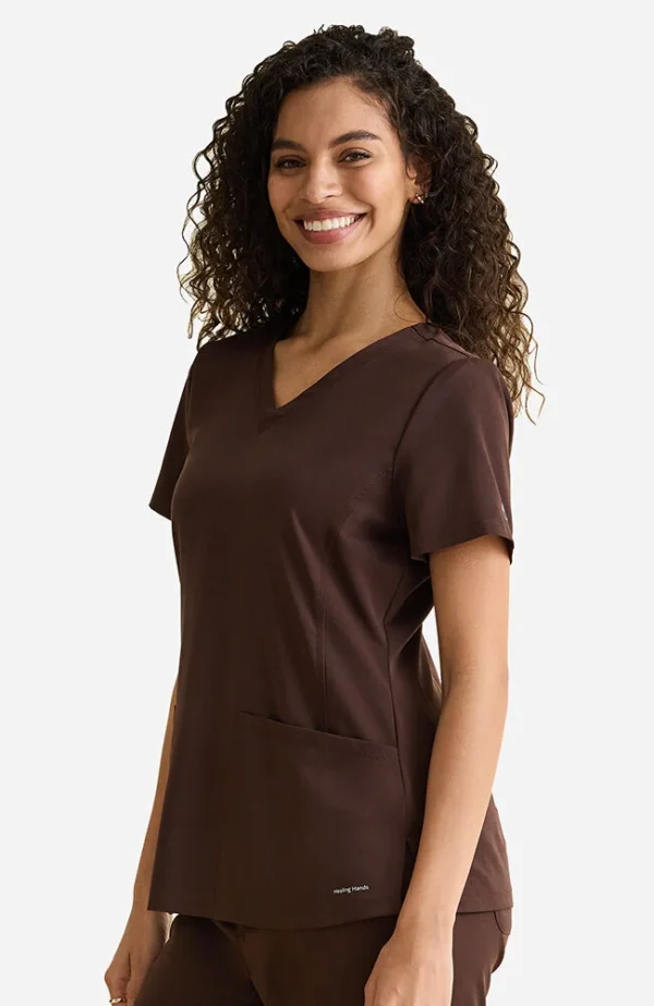 Women's Monica V-Neck Solid Scrub Top - Image 4