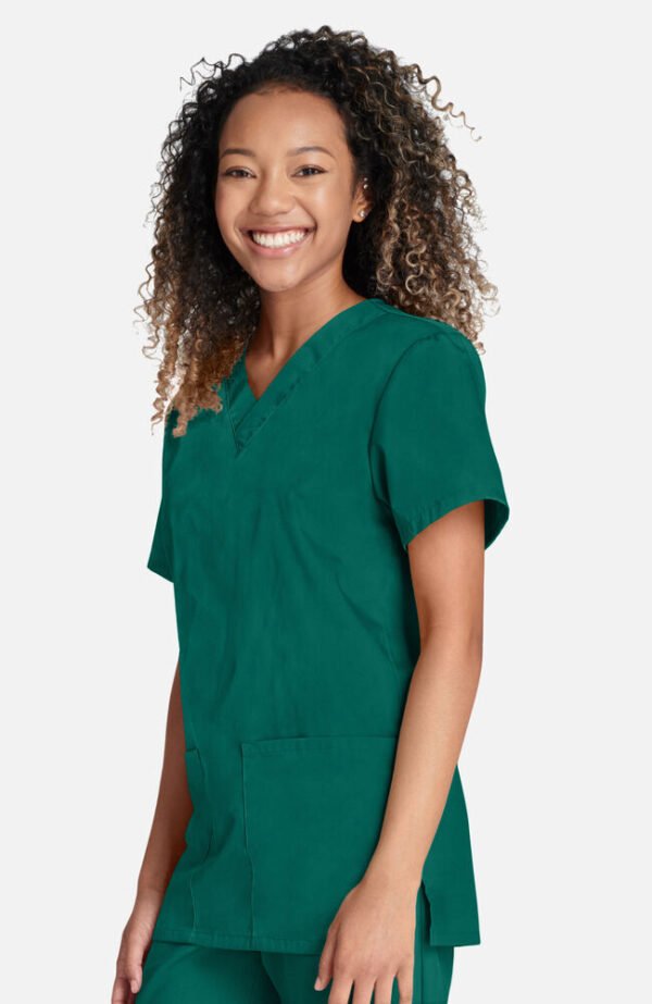Unisex Scrub Set: V-Neck Solid Top & Drawstring Pant - Image 5
