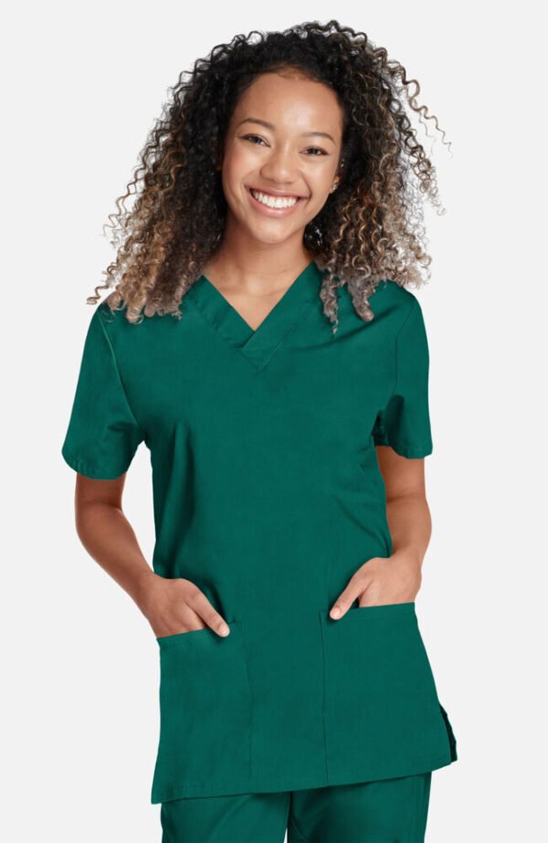 Unisex Scrub Set: V-Neck Solid Top & Drawstring Pant - Image 6