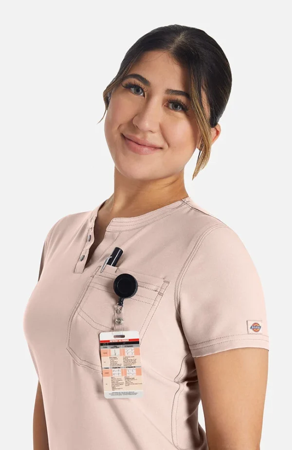 Women's Round Neck Henley Scrub Top - Image 6