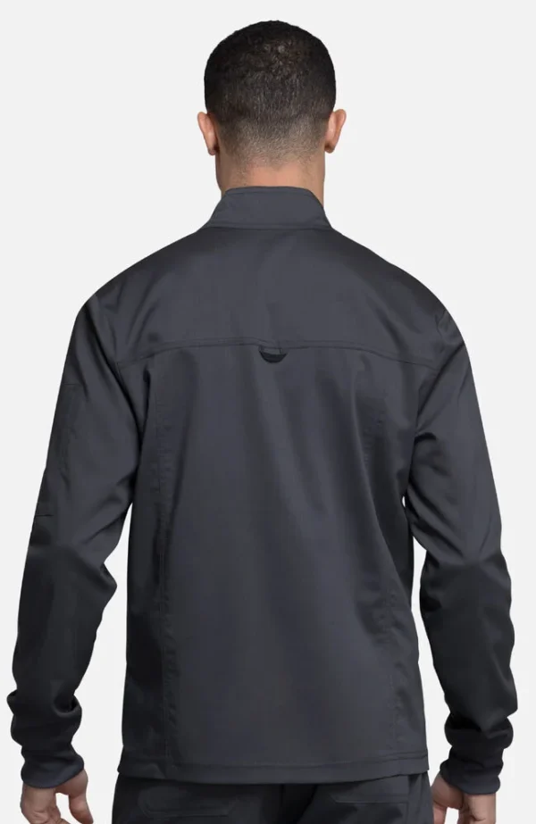 Men's Zip Front Solid Scrub Jacket - Image 4