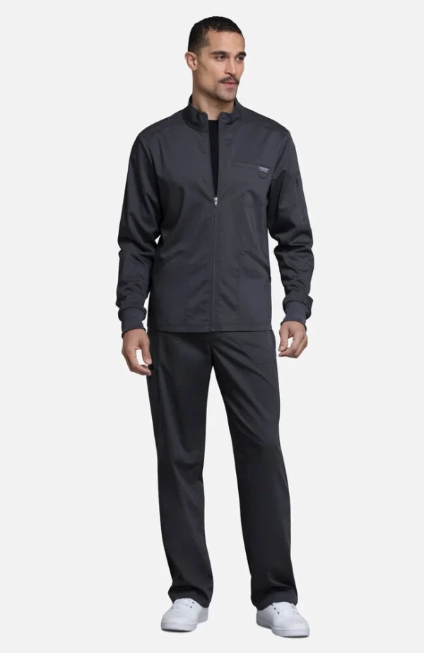 Men's Zip Front Solid Scrub Jacket - Image 2